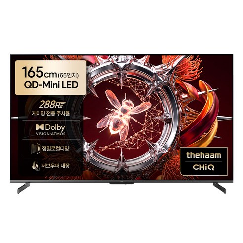 더함 4K UHD QD MINILED 288Hz 로컬디밍 돌비 AI 구글 5.0 스마트TV, 165cm(65인치), UA651MINILED N10S Google5.0 288Hz, 스탠드형, 방문설치