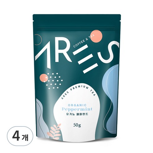 아레스 유기농 페퍼민트 허브차, 50g, 1개입, 4개