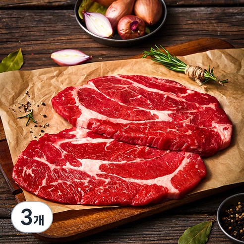 호주산 메가 소고기 척아이롤 구이용 (냉장), 600g, 3개
