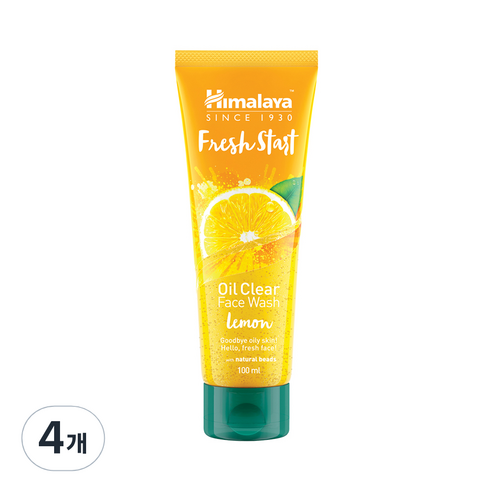 히말라야 프레쉬 스타트 페이스 워시 클렌징 젤 레몬, 100ml, 4개