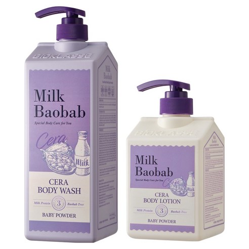 밀크바오밥 세라 베이비파우더 바디워시 1200ml + 바디로션 600ml, 1개