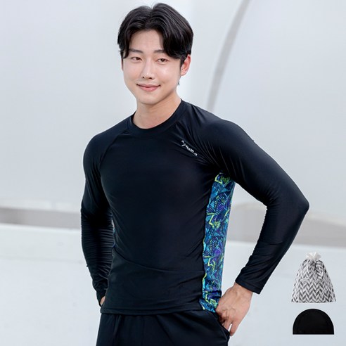 아쿠아티카 남성용 래쉬가드 상의 + 스판수모 + 비닐백 AQAMAS
