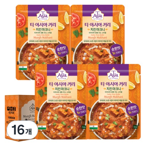 티아시아키친 치킨 마크니 커리 전자레인지용, 170g, 16개