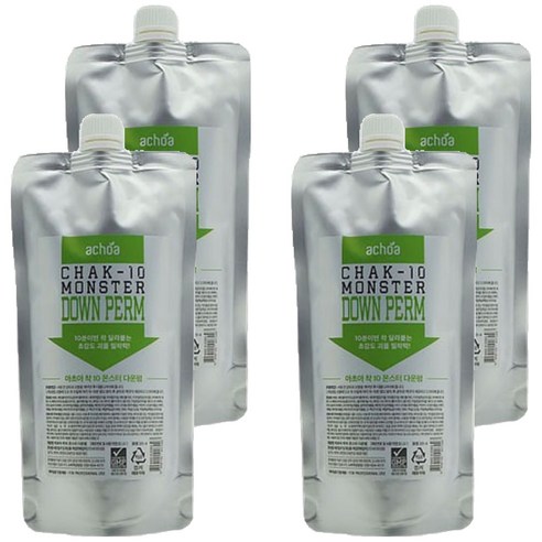 아초아 착 10 몬스터 다운펌 스트레이트너 일반모용, 300ml, 4개