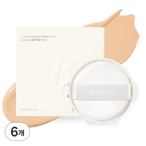 바닐라코 커버리셔스 얼티밋 화이트 쿠션 파운데이션 리필 14g, 23 미디엄, 6개