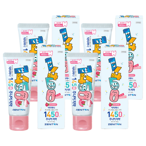 제니튼 닥터제니 1450 고불소 주니어 치약 라즈베리향, 60g, 4개