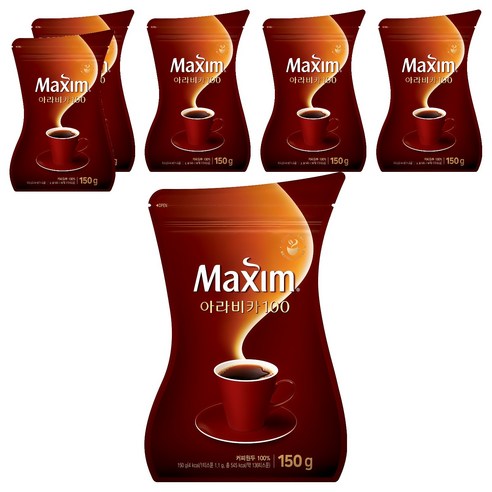 맥심 아라비카 100 원두 커피, 150g, 1개입, 6개