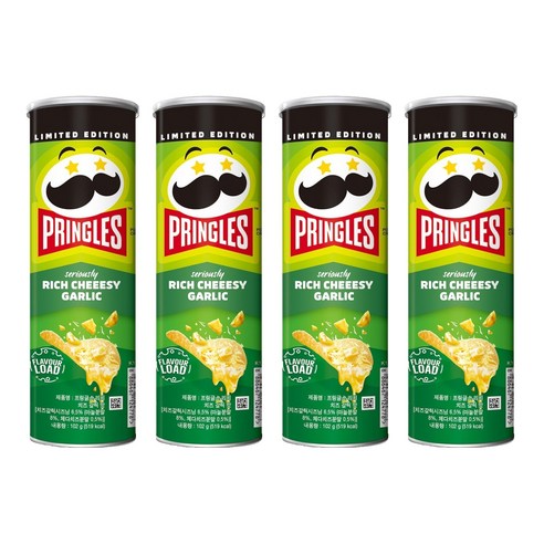 프링글스 리치 치즈 갈릭맛, 102g, 4개