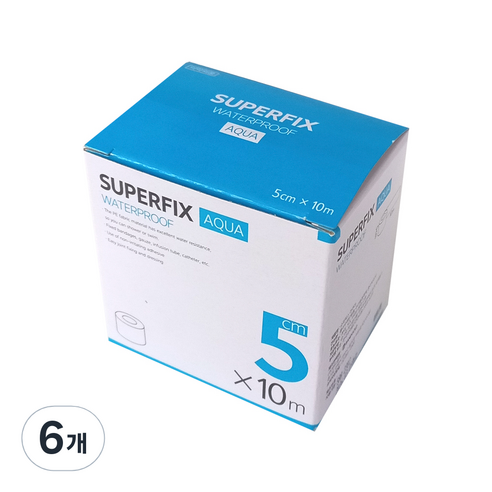 슈퍼픽스 아쿠아 롤 반창고 5cm x 10m, 1개입, 6개