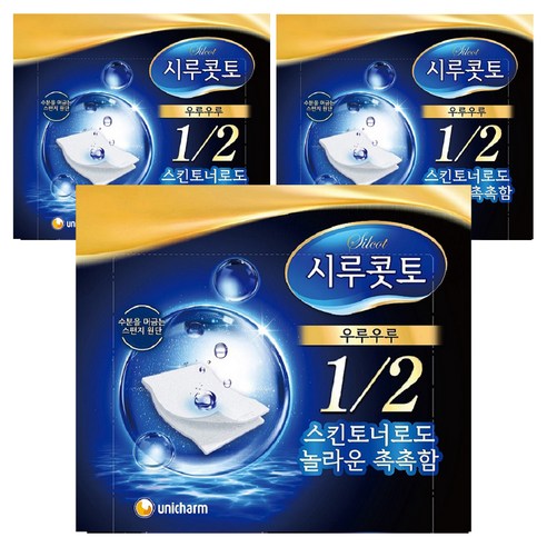 시루콧토 우루우루 화장솜, 40매입, 3개