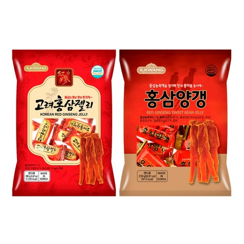 일광제과 홍삼양갱 250g + 고려홍삼젤리 280g, 530g, 1세트
