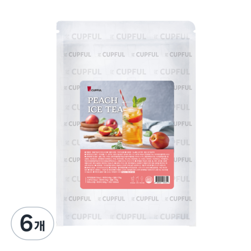 컵풀 복숭아 아이스티 파우더, 1kg, 6개, 1개입
