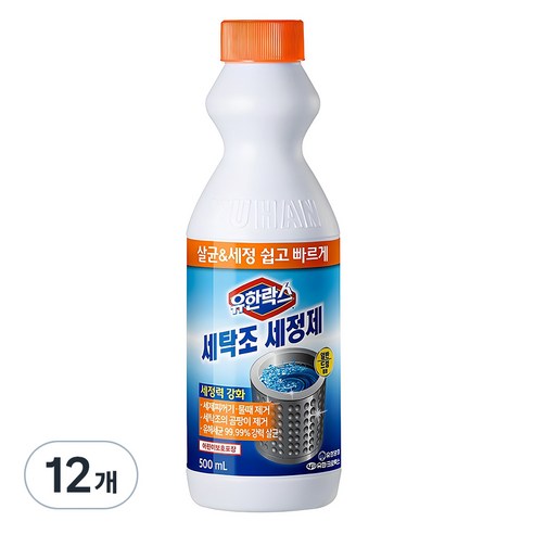 유한락스 세탁조 세정제, 500ml, 12개
