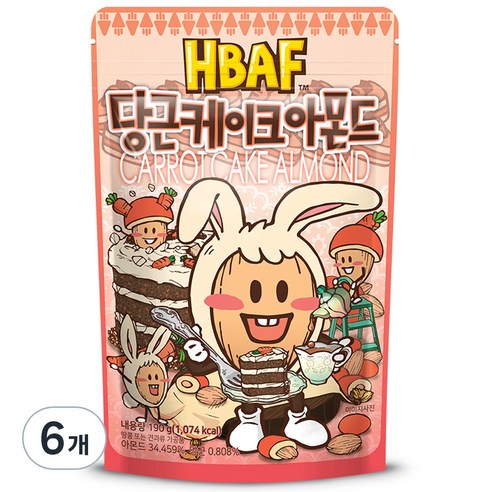 바프 당근케이크 아몬드, 190g, 6개