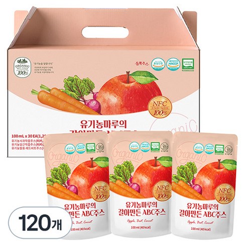 유기농마루 갈아만든 ABC 주스, 100ml, 120개