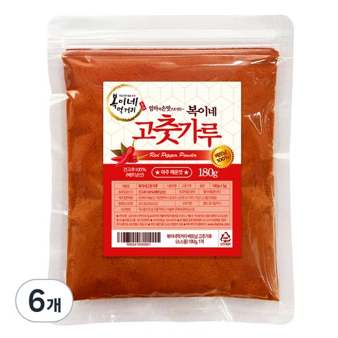 복이네먹거리 베트남 고춧가루 소스용, 180g, 6개
