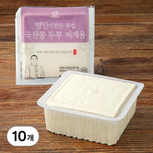 한둘 명인이 만든 투컵 두부 찌개용, 450g, 10개