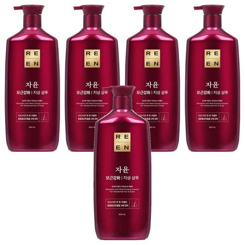 리엔 자윤 강화 지성 샴푸, 950ml, 5개