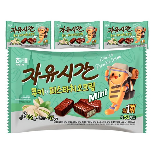 자유시간 미니 쿠키앤피스타치오, 408g, 4개