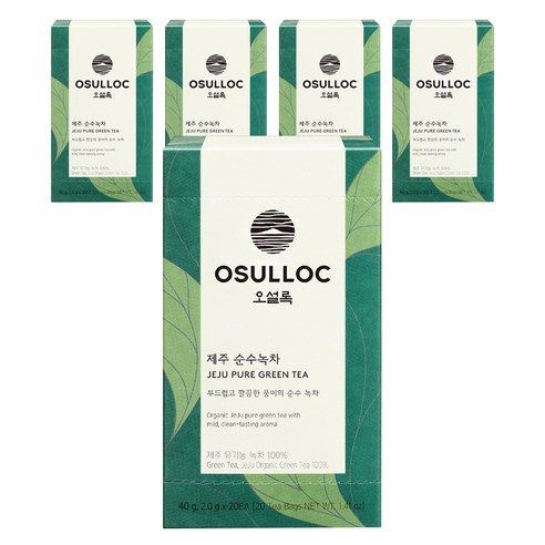 오설록 제주 순수 녹차 티백, 2g, 20개입, 5개