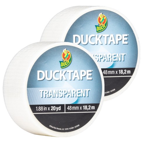 DUCK 덕테이프 트랜스퍼런트 강력 접착 투명색 48mm x 18m, 2개