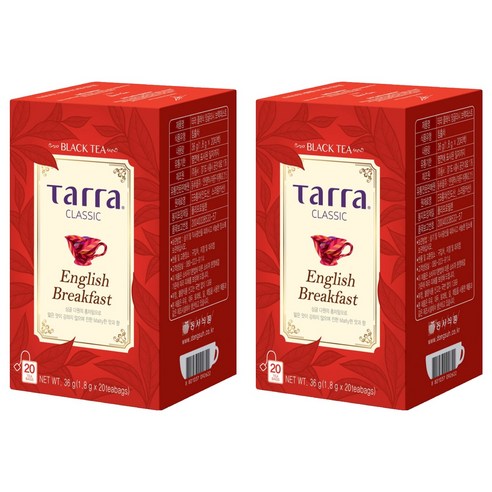 타라 클래식 잉글리시 브렉퍼스트 홍차, 1.8g, 20개입, 2개