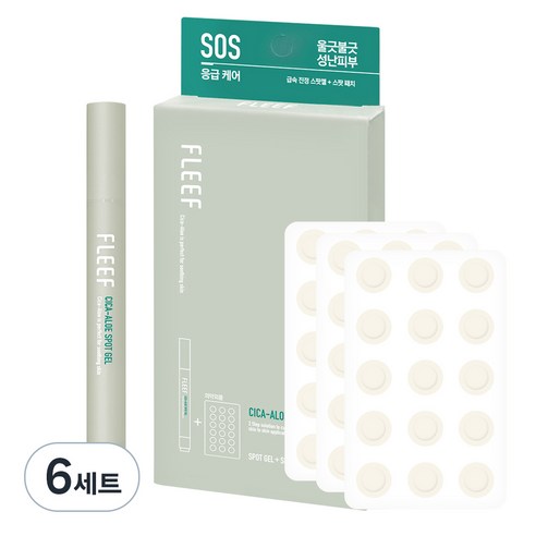 플리프 시카 알로에 스팟패치 51p + 진정 스팟 젤 여드름 연고 4.5g, 6세트, 1개입
