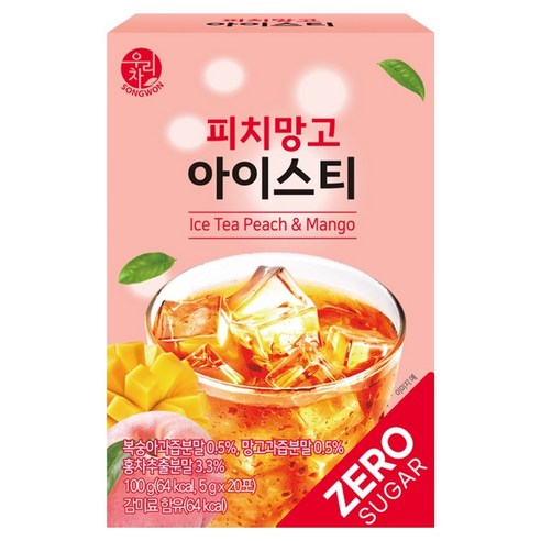우리차 피치망고 아이스티 분말, 5g, 20개입, 1개