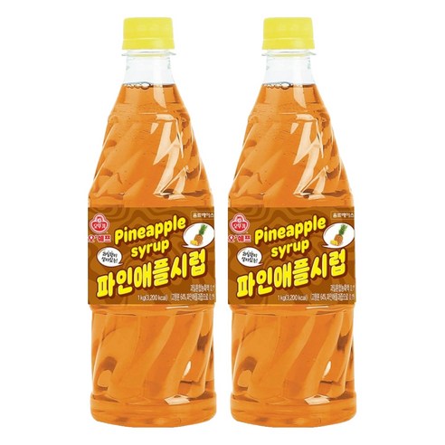 오쉐프 파인애플시럽, 1kg, 2개