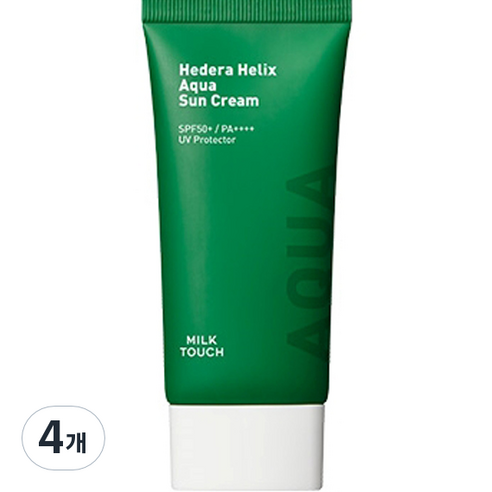 밀크터치 서양송악 아쿠아 선크림 SPF50+ PA++++, 50ml, 4개