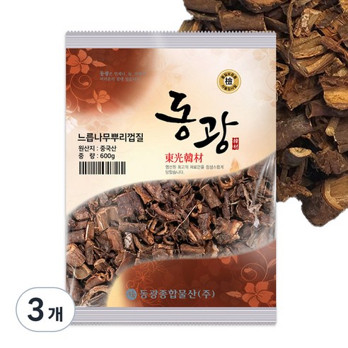 동광종합물산 느릅나무 뿌리 껍질 중국산, 600g, 3개