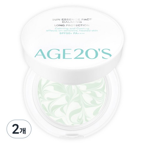 에이지투웨니스 선 에센스 팩트 카밍 롱프로텍션 미니 SPF50+ PA++++, 2개