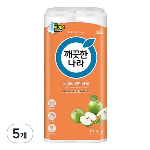 깨끗한나라 데일리 키친타올, 40개, 150매