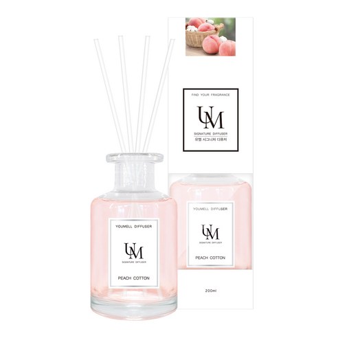 유멜 시그니처 디퓨저 200ml, 피치코튼