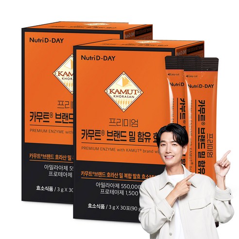 뉴트리디데이 프리미엄 카무트 브랜드 밀 효소 30p, 90g, 2개