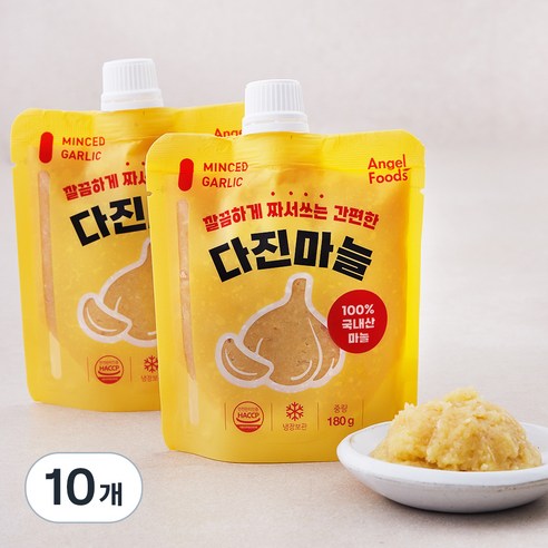 엔젤식품 짜서쓰는 다진마늘, 180g, 10개