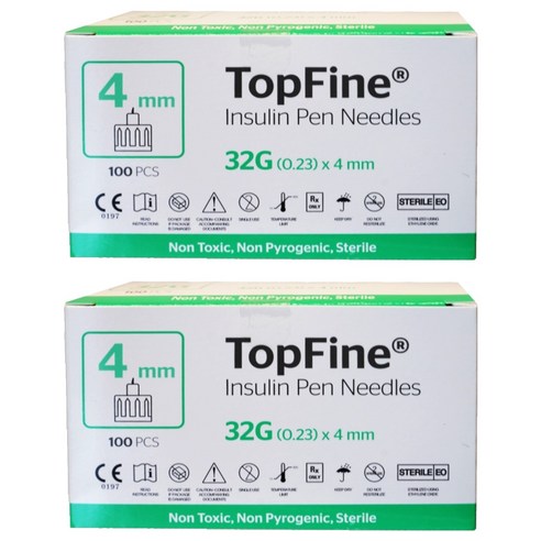 메덱셀 TopFine 인슐린 펜니들 32G 4mm, 2개