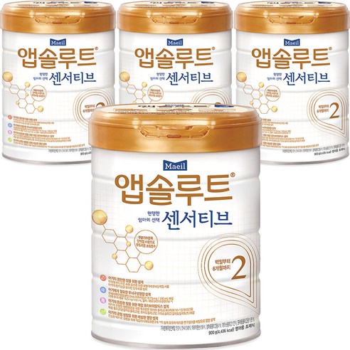 앱솔루트 센서티브 분유 2단계, 900g, 4개