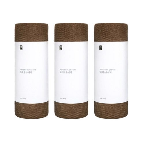 생활공작소 일회용 수세미, 브라운, 3개