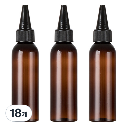 뾰족캡 공병 60ml, 18개, 브라운