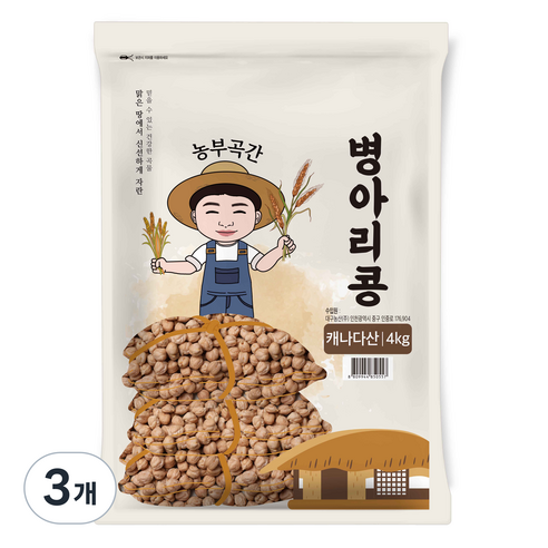 농부곡간 캐나다산 병아리콩, 4kg, 3개