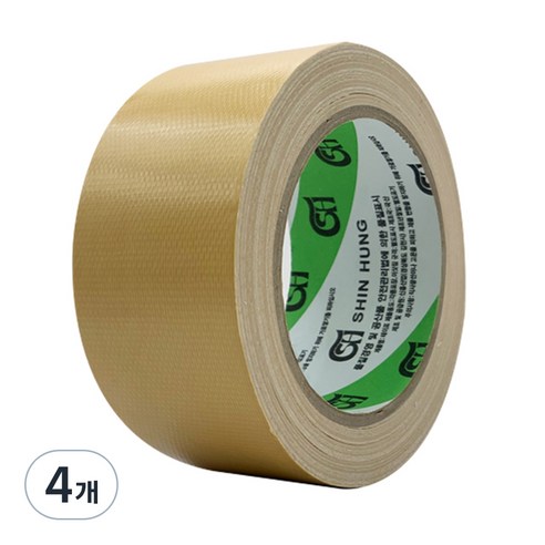 신흥테이프 대용량 면테이프 베이지 48mm x 25m, 4개