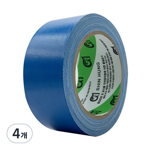 신흥테이프 대용량 면테이프 48mm x 25m 파랑, 4개