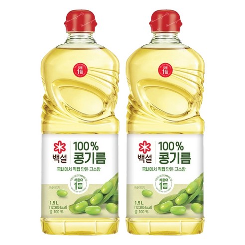 백설 콩기름, 1.5L, 2개