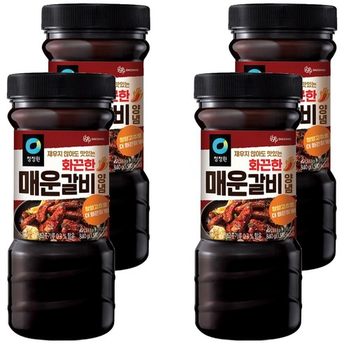 청정원 화끈한 매운갈비 양념, 840g, 4개