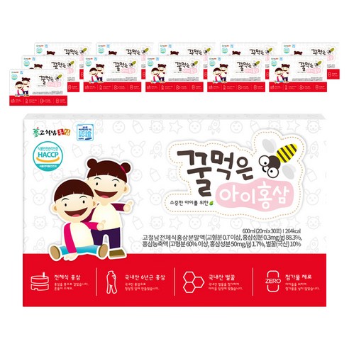 고철남홍삼 꿀먹은 아이홍삼, 30회분, 600ml, 12개