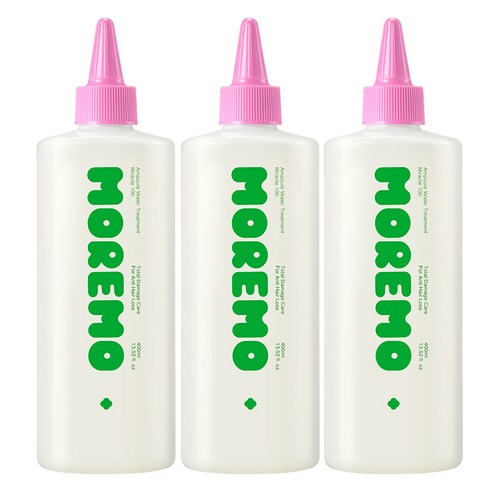 모레모 미라클 100 손상모 탈모증상완화 기능성 멀티케어 앰플 워터 트리트먼트, 400ml, 3개