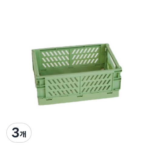 파스텔톤 다용도 폴딩 박스, 그린, 3개