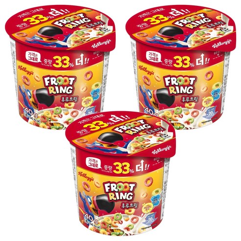 후루트링 컵 시리얼, 40g, 3개