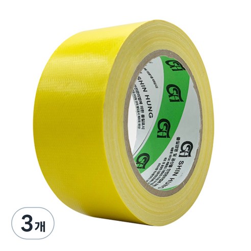 신흥테이프 신흥 면테이프 48mm x 25M 노랑, 3개